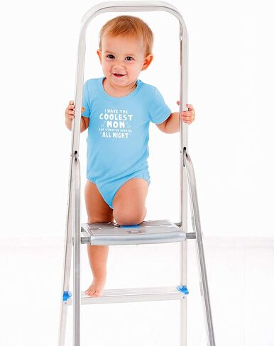 AW Fashions I Have The Coolest Mom, She Stays Up With Me All Night Baby Bodysuit Funny Cute Romper Outfit in Saudi Arabia