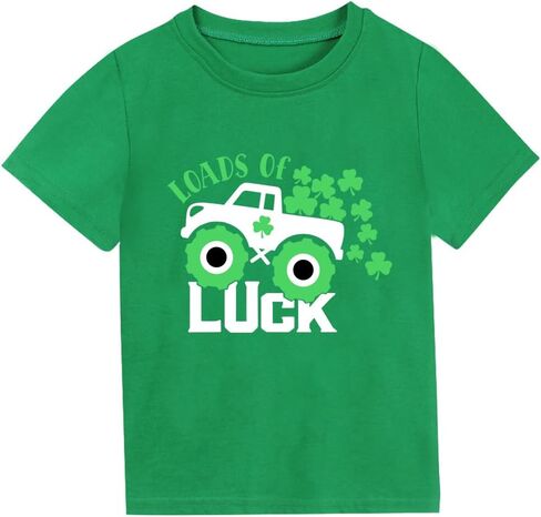 طفل طفل القديس باتريكز يوم tshirts clover شامروك القمصان الأيرلندية القصيرة للأطفال قمصان الخضراء الخضراء 2-8 سنوات in Kuwait
