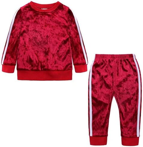 Toddler Boys Girls Velvet Tracksuit 2Pcs Clothes Outfits Set in Saudi Arabia