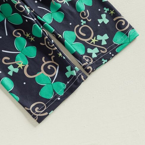 غوشيير طفل طفل طفلة سانت باتريكز يوم الزي البرسيم الكشكش الطويل الأكمام تونك فستان أعلى السراويل in Kuwait