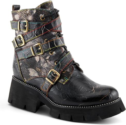 Spring Step L'Artiste Arce Women's Floral Bootie - Artistic Handpainted Upper, Rugged Lug Sole, Adjustable Fit in Saudi Arabia