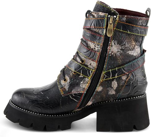 Spring Step L'Artiste Arce Women's Floral Bootie - Artistic Handpainted Upper, Rugged Lug Sole, Adjustable Fit in Saudi Arabia