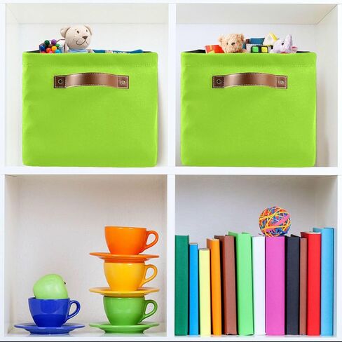Storage Basket Mustard Yellow Fabric Storage Organizer Box Bin for Shelf Closet Nursery Laundry, Large Collapsible Cube Baskets with Handles 2 Pack in Kuwait