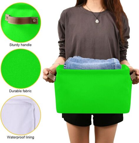 Storage Basket Mustard Yellow Fabric Storage Organizer Box Bin for Shelf Closet Nursery Laundry, Large Collapsible Cube Baskets with Handles 2 Pack in Kuwait