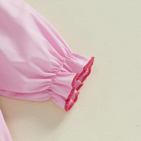 My First Valentines Day Baby Girl Outfit Newborn Plaid Smocked Bubble Romper Heart Embroidery Cute Infant Clothes in Kuwait