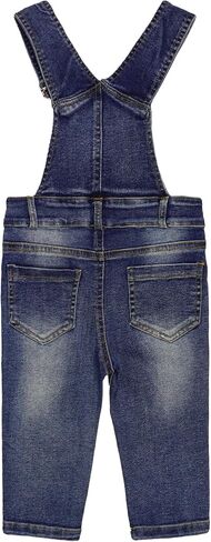 KIDSCOOL SPACE Baby Little Girls Denim Overalls, Washed Ripped Loose Fit Jeans Workwear in Kuwait