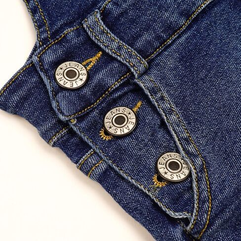 KIDSCOOL SPACE Baby Little Girls Denim Overalls, Washed Ripped Loose Fit Jeans Workwear in Kuwait