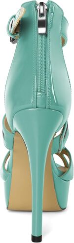 Soireelady Women's Platform High Heels Gothic Sandals Open Toe T-strap Stiletto Heels Peep Toe Punk Heeled Sandals 5 Inch in Saudi Arabia