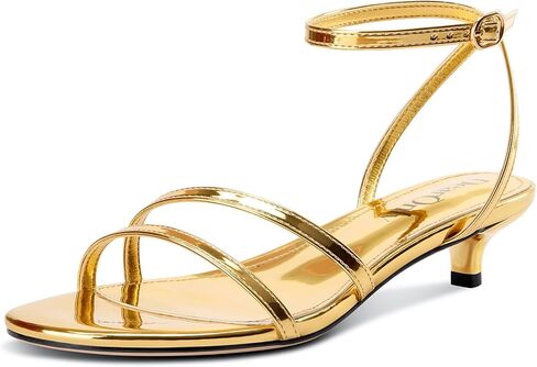 DearOnly Womens Low Kitten Heel Strappy Sandals Open Toe Ankle Strap Dress Shoes 1.4 Inches Heels in Kuwait