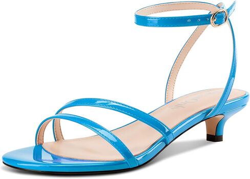 DearOnly Womens Low Kitten Heel Strappy Sandals Open Toe Ankle Strap Dress Shoes 1.4 Inches Heels in Kuwait