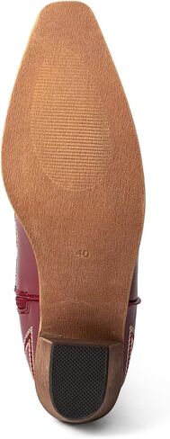 Cowboy Boots for Women Knee High Cowgirl Boots Embroidered Pointed Toe Chunky Heel Western Boots Wide Calf Side Zipper in Saudi Arabia