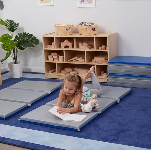 ECR4KIDS Premium Fileling Rest ، 3 مقاطع ، 1 بوصة ، وسادة النوم ، الأزرق/الرمادي ، 5 عبوات in Saudi Arabia