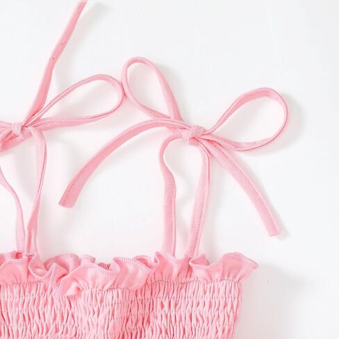 Newborn Baby Girls Romper Dress Sleeveless Pleated Halter Spaghetti Straps Tulle Bodysuit 1Pcs Summer Clothes in Kuwait