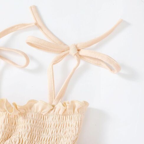 Newborn Baby Girls Romper Dress Sleeveless Pleated Halter Spaghetti Straps Tulle Bodysuit 1Pcs Summer Clothes in Kuwait