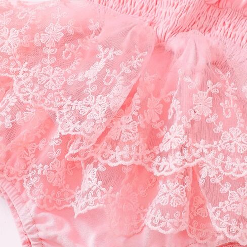 Newborn Baby Girls Romper Dress Sleeveless Pleated Halter Spaghetti Straps Tulle Bodysuit 1Pcs Summer Clothes in Kuwait