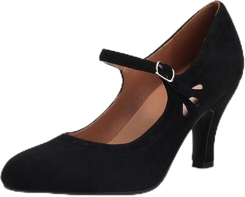 Women's Mary Jane Teardrop Cute Close Round Toe Vintage 1950s Gatsby Heels Retro 1920s Victorian Pumps 1930s Shoes in Saudi Arabia