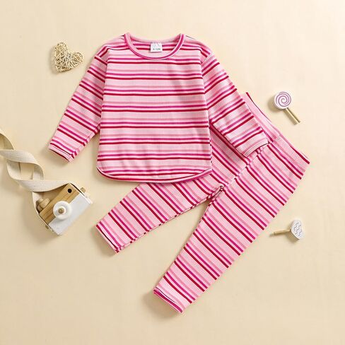 سترة صبي طفل سترة مجموعة سراويل مخططة ملابس متماسكة قمم طويلة الأكمام ولباس طماق in Kuwait