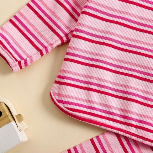 سترة صبي طفل سترة مجموعة سراويل مخططة ملابس متماسكة قمم طويلة الأكمام ولباس طماق in Kuwait