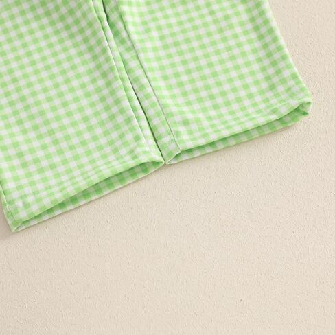 Muasaaluxi Toddler Baby Boy St. Patricks Day Woath Long Sleeve Shamrock Sweatshirt Green Plaid Blaid Long Pants Set in Saudi Arabia