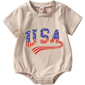 4th of July Baby Boy Girl Outfit USA Bubble Romper Toddler Infant Fourth Of July Independence Day Patriotic Clothes