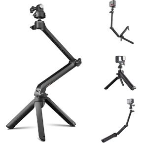 PGYTECH CapLock MantisPod Z, Video Vlogging Tripod for DJI OSMO Action 5 Pro/4/Pocket 3 Compatible with Gopro 13/12/11 Action Camera Phones for Insta360 Ace Pro 2/X4/X3/ONE with 1/4"-20 Thread Adapter
