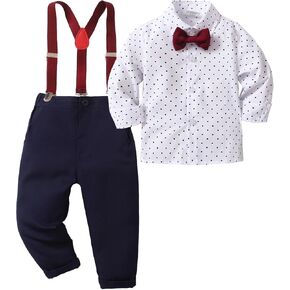 Formal Boys Suit Gentleman Baby Boy Outfits Christmas Toddler Suit for Boys with Shirt,Pants,Bow Tie