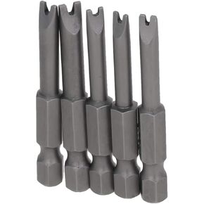 Utoolmart U Shape Screwdriver Bits, U4+U5+U6+U7+U8 Magnetic U Shape Head Magnetic Screw Driver Bit, with 1/4 Inch Hex Shank, 50mm Length Cr-V Steel Screw Driver Kit Tools, for Repair Work, 1 Set