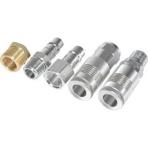 1/2-Inch NPT G-Style Air Coupler Body Plug and Air Hose Reducer Bushing Kit 1/2" Steel Quick Connect Air Fitting (5-Pack)