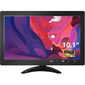 10.1 Inch Small HDMI Monitor,Mini Monitor, Portable Monitor,1024 x 600,16:9,Support HDMI,VGA,AV,BNC Input,with Remote Control,Built-in Speakers,Security Monitor,for PC,Laptop,Security Camera