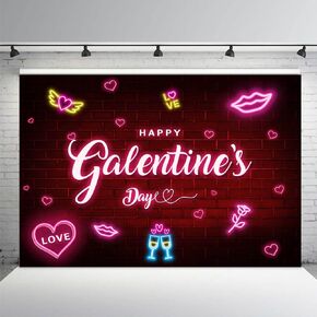 Happy Galentines Day Party Backdrop, Large Red Pink Galentines Day Decorations Banner Galentines Day Decorations for Party Galentine Girls Party Decor Galentines Day Party Decorations 7x5ft