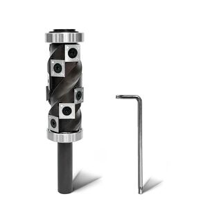 1/2'' Shank Spiral Flush Trim Router Bit Top and Bottom Double Bearings Trim Router Bit, 1/2 Pattern Template Flush Trim Bit 2.56" Cutting Length for Woodworking Trimming