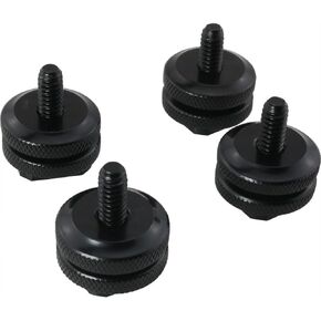 4PCS Black 1/4inch-20 Double Screws Metal Hot Shoe Base Camera Double Hot Shoe Mount Suitable for DSLR Camera Gear