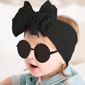 Baby Girls Nylon Bows Headband and Sunglasses Set Cute Hair Bow Headwrap Kid Daisy Flower Sunglasses Party Shower Hair Accessories for Newborn Toddler Infant (Pink, Standard)