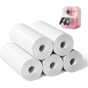 5 Rolls Kids Camera Instant Print Paper,Diy Instant Digital Camera for Kids Refill Pack-HD Paper, Camera Print Camera Paper Refill for Most Kids Instant Camera, Thermal Paper Camera