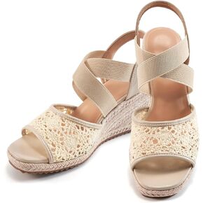 FUDYNMALC Sandals for Women Wedge Heels: Summer Dressy Platform Espadrilles Wedges - Comfortable Square Open Toe Wedding Shoes 2025