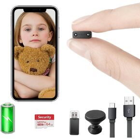 【Free 64G】 Smallest Wireless WiFi Camera,1080P Battery Camera with Video Recording Live Feed Baby Monitor,Pet Camera Upgrade Night Vision,Motion Detection,Cloud Storage Security with iOS Android APP