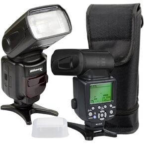 Ultimaxx TTL Flash with LCD Display & Cases for Nikon