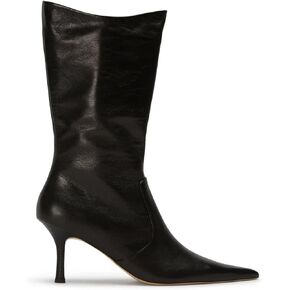 Goiphrri Ankle Boots for Women Dressy Sexy Women's Ankle Booties Side Zipper Pointed Toe Stiletto Boots Wide Calf High Heel Booties Fashion Trendy Short Boot Heels Women