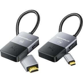 Wireless HDMI Transmitter and Receiver, 4K Plug & Play Portable 2.4G/5G Upgrade USB C Wireless HDMI Extender Kit for Streaming Video and Audio to HDTV/Monitor from Martphone/Tablet/Laptop