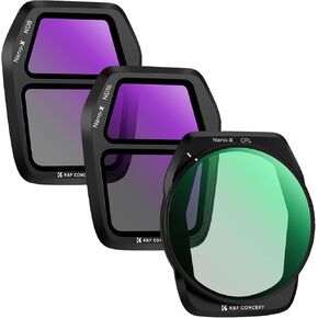 K&F Concept 3Pack ND PL Filter Set for DJI Air 3S, CPL ND8 ND16 Neutral Density Polarizer Multi-Function Filters Drone Lens Accessories, HD Optical Glass/Multi-Coated/Gimbal Safe
