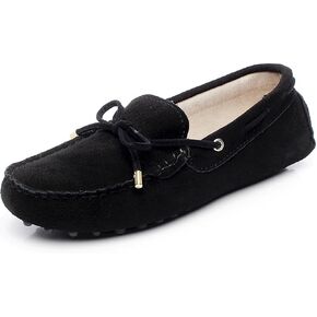 ANUFER Women's Classic Suede/Fabric Penny Loafers Comfort Handmade Slipper Moccasins