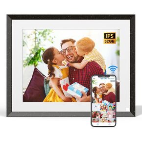 WiFi Digital Photo Frame Smart Digital Picture Frame - 9.7 inch Touch Screen, 32GB, FHD 1080P Video Playback, Auto-Rotate, Motion Sensor, Free Cloud, Share Photo via App Email, Gift for Family Friends