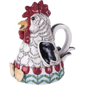 Blue Sky Ceramics Rooster Teapot, Multi