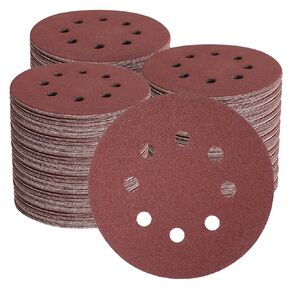 5 Inch 8 Hole Hook and Loop Sanding Discs Sandpaper for Orbital Sander 40 60 80 120 180 240 320 Grit Sandpaper Disc for Professional Automotive and Woodworking