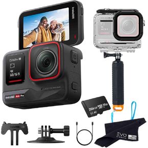 Insta360 Ace Pro Dive kit - Waterproof Action Camera Co-Engineered with Leica, Flagship 1/1.3"" Sensor, 8K24, 2.4"" Flip Screen|Bundle Includes Dive Case, Float Handle (Dive kit+256GB), Black