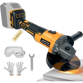 Cordless Angle Grinder for Dewalt 20v Battery, Grinder Tool with 10000 RPM Brushless Motor, 3 Variable Speed, 4-1/2" to 5" Electric Grinders for Cutting, Griding, Polishing (Tool Only)