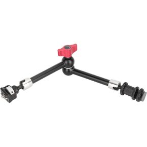 CAMVATE Multipurpose Articulating Arm with Anti-Twist 1/4''-20 Mount & Shoe Adapter(Red Knob)-3662