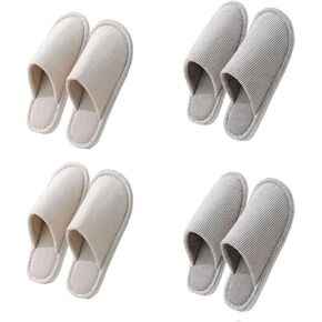 Womens Slipper House Slippers Men,4 Pairs Spa Slippers, Non Slip Disposable Slippers for Guest Washable Guest Slippers Travel Slippers Slide Slipper Bride Slippers with 4 Different Sizes in Saudi Arabia