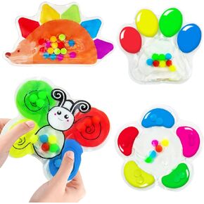 4 Pack Color Sorting Sensory Toys Fine Motor Skills Games for Toddlers Color Marching Preschool Learning Activities Educational Calm Down Montessori Fidget Toys Gifts for Boys Girls Ages 3+