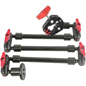 Reflex Camera Metal Articulating 32" Magic Arm with Super Clamp Overhead Camera Mount – 1kg Load Capacity, Boom Arm with 1/4", 3/8" Screws Mounts - Photography, Videography & Streaming - Adjustable